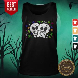 Double Skulls Day Of The Dead Dia De Muertos Mexican Tank Top