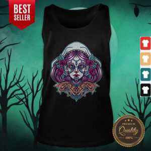 Sugar Skull Woman Day Dead Dia De Muertos Mexican Holiday Tank Top