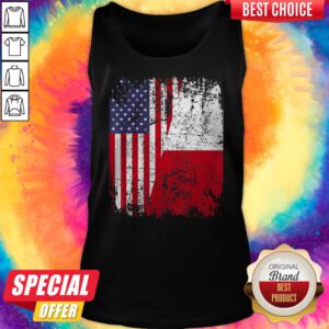 Official American And Poland Flag Tank Top
