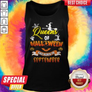 Queen Of Halloween Are Born In September Halloween Tank Top