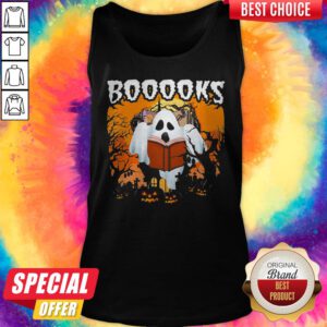 Awesome Booooks Ghost Halloween Tank Top