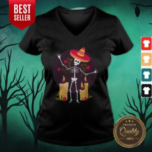 Skeleton Funny Day Of The Dead Dia De Muertos V-neck