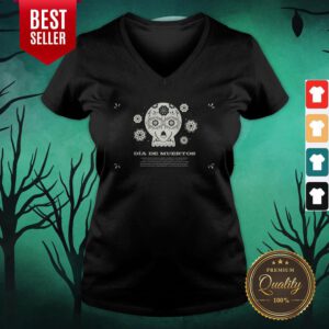 Sugar Skull Simple Day Dead Dia De Muertos Vintage V-neck
