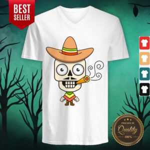 The Man Sugar Skull Day Dead Dia De Muertos V-neck