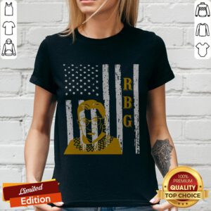 RBG Ruth Bader Ginsburg American Flag V-neck