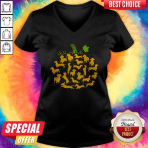 Funny Dachshund Pumpkin Halloween V-neck