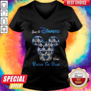 Mickey Mouse Just A Disnerd Who Backs The Blue V-neck