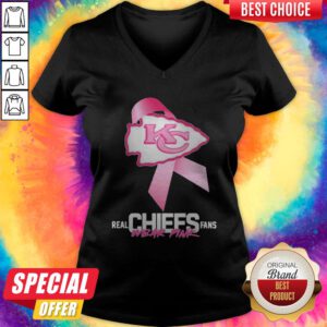 Kansas City Chiefs Real Chiefs Fans Wear Pink Breast Cancer V-neck