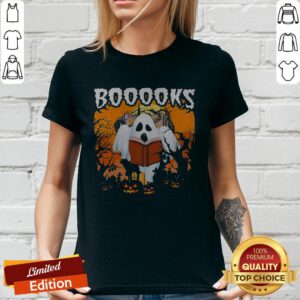 Awesome Booooks Ghost Halloween V-neck