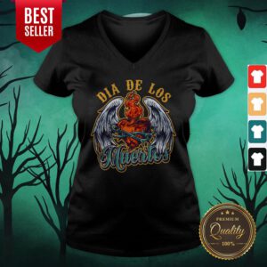 Dia De Los Muertos Day Of Dead Heart Fire V-neck