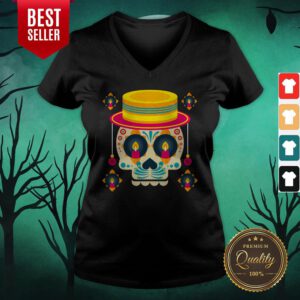 Sugar Skull Day Of The Dead Dia De Muertos V-neck