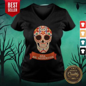 Sugar Skull Dia De Muertos Day Dead V-neck