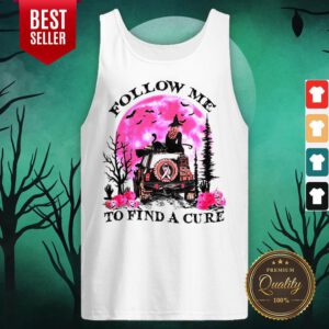 Alternative view of Witch Follow Me To Find A Cure Cancer Awareness Halloween Shirt