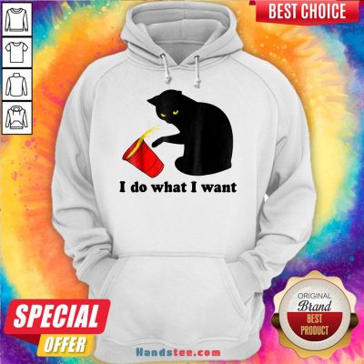 Awesome Do What I Want Black Cat Red Cup Hoodie- Design By Handstee.com