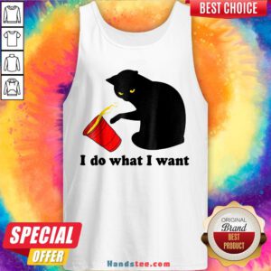 Awesome Do What I Want Black Cat Red Cup Tank Top- Design By Handstee.com