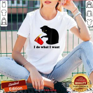 Awesome Do What I Want Black Cat Red Cup V-neck- Design By Handstee.com