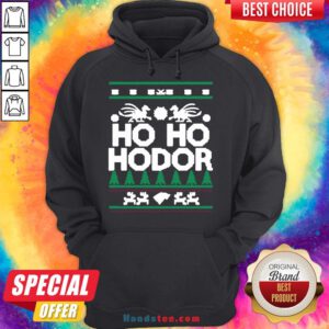 Awesome Ho Ho Hodor Ugly Christmas Hoodie- Design By Handstee.com