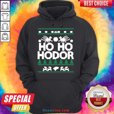 Awesome Ho Ho Hodor Ugly Christmas Hoodie- Design By Handstee.com