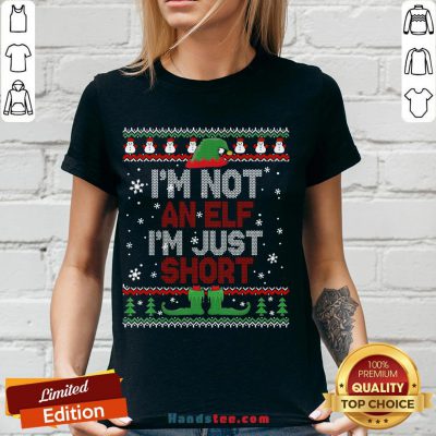 Awesome I’m Not An Elf I’m Just Short Funny Christmas Gift Ugly V-neck-Design By Handstee.com