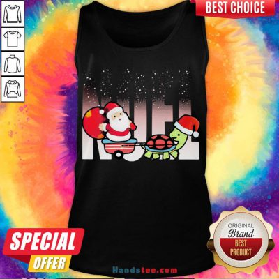 Awesome Merry Christmas Santa Claus Riding Turtle Tank Top- Design By Handstee.com