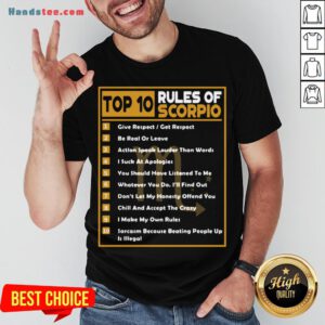 Funny 10 Rules Of Scorpio Shirt- Design By Handstee.com
