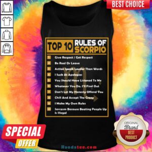 Funny 10 Rules Of Scorpio Tank Top- Design By Handstee.com