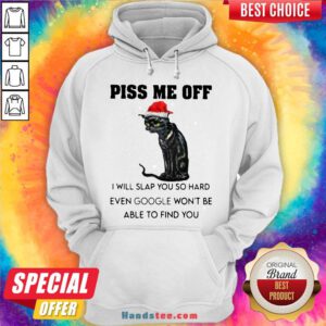 Funny Santa Black Cat Piss Me Off I Will Slap You So Hard Even Google Won’t Be Able To Find You Christmas Sweater Hoodie- Design By Handstee.com