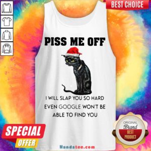 Funny Santa Black Cat Piss Me Off I Will Slap You So Hard Even Google Won’t Be Able To Find You Christmas Sweater Tank Top- Design By Handstee.com