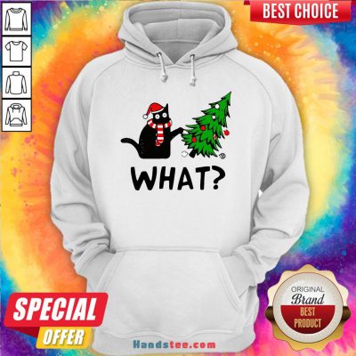 Good Santa Black Cat What Christmas Tree Sweater Hoodie- Design By Handstee.com