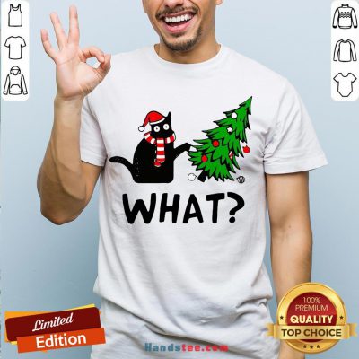 Good Santa Black Cat What Christmas Tree Sweater Shirt- Design By Handstee.com
