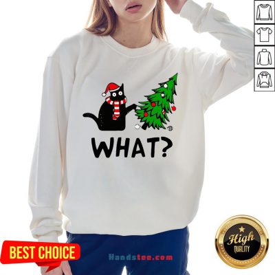 Good Santa Black Cat What Christmas Tree Sweater Sweatshirt- Design By Handstee.com