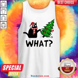 Good Santa Black Cat What Christmas Tree Sweater Tank Top- Design By Handstee.com