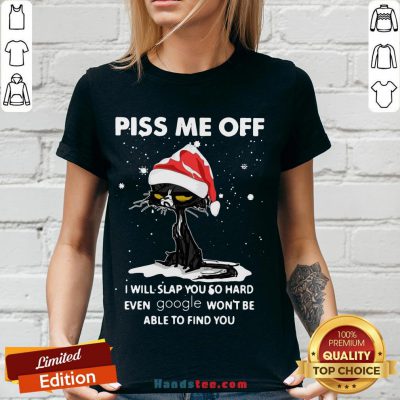 Good Santa Cat Piss Me Off I Will Slap You So Hard Even Google Won’T Be Able To Find You Christmas Sweater V-neck- Design By Handstee.com