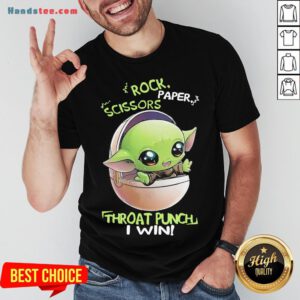Good Star Wars Baby Yoda Rock Paper Scissors Throat Punch I Win Hoodie- Design By Handstee.com