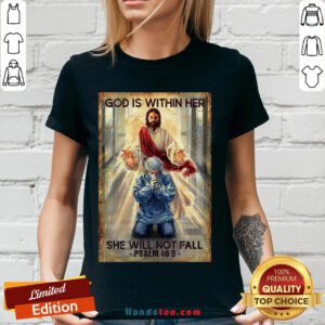 Happy God Is Within Her She Will Not Fall Psalm 46 5 V-neck- Design By Handstee.com