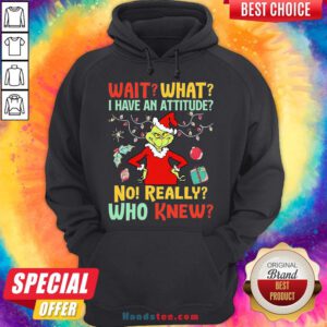 Happy Green Wait What I Have An Attitude No Really Who Knew Christmas Hoodie- Design By Handstee.com