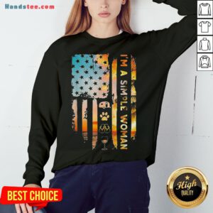 Happy I’m A Simple Camping Dog Flip Flop Wine Flag Sweatshirt- Design By Handstee.com