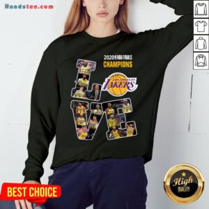 Happy Love Los Angeles Lakers 2020 Nba Finals Champions Signatures Sweatshirt- Design By Handstee.com