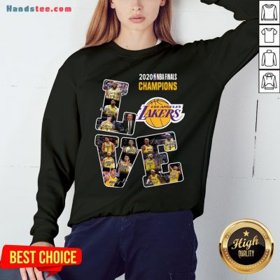 Happy Love Los Angeles Lakers 2020 Nba Finals Champions Signatures Sweatshirt- Design By Handstee.com