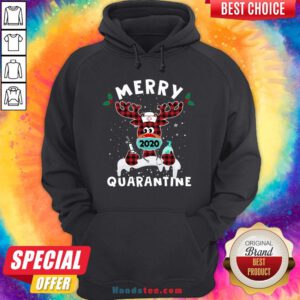 Happy Merry Quarantine Reindeer Wearing Mask Christmas Nurse Hoodie- Design By Handstee.com