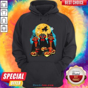 Dachshund Dracula Pumpkin Moonlight Happy Halloween Hoodie - Design By Handstee.com