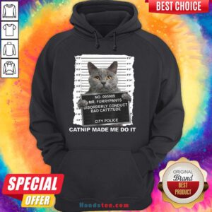 Top No.095909 Mr Furrypants Disorderly Conduct Bad Cattitude City Police Hoodie- Design By Handstee.com