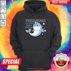 Free Hugs Just Kidding Don't Touch Me Unicorn Narwhal Mask Hoodie - Design By Handstee.com