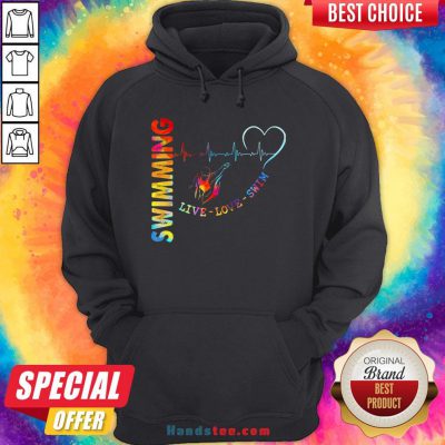 Colorful Swimming Live Love Swin Heart Beat Hoodie - Design By Handstee.com