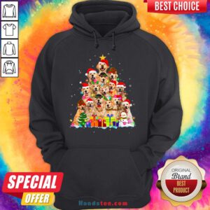 Hot Christmas Pajama Golden Retrievers Tree Xmas Gift Dog Lover Hoodie- Design By Handstee.com