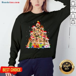Hot Christmas Pajama Golden Retrievers Tree Xmas Gift Dog Lover Sweatshirt- Design By Handstee.com