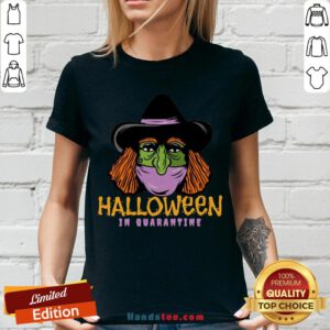 Hot Halloween In Quarantine V-neck- Design By Handstee.com
