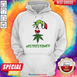 Nice Grinch Hand Holding Weed Mistlestoned Christmas Sweater Hoodie- Design By Handstee.com