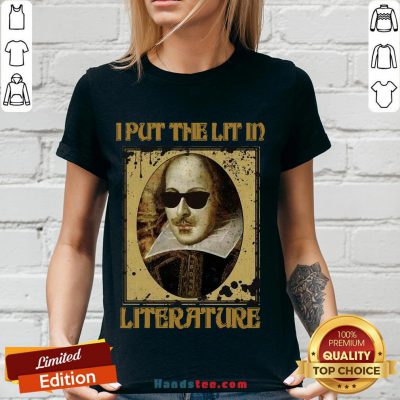 Nice I Put The Lit In Literature V-neck- Design By Handstee.com