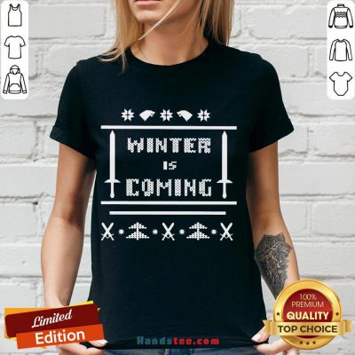 Nice Winter Is Coming Ugly Christmas V-neck- Design By Handstee.com